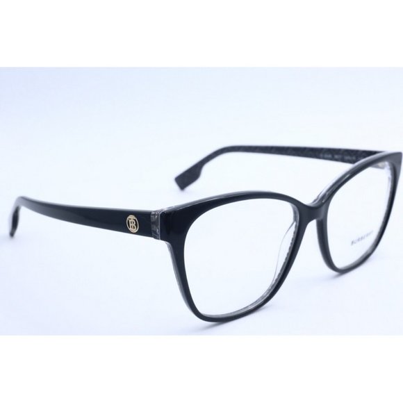 New Authentic Burberry B 2345 3977 Gunmetal Cat Eye Eyeglasses Clear Lenses 54mm - Picture 4 of 6